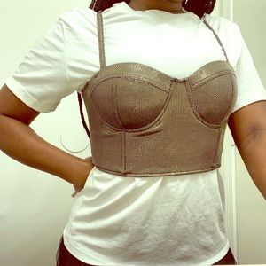 Shimmering Gold and Silver Crop top